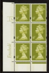 Y1671 (U147)  6p yellow olive 2B Enschedé Cyl.1 dot Perf RE2  yellow fluor PVA (bluish).U/M (MNH)