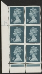 U341 (x986)  Harrison 34p deep bluish-grey phos.(ACP)   perf RE  Cyld. 2 dot  U/M (MNH)
