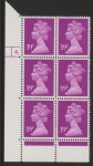 U377 (x991)  Harrison 39p bright mauve phos.(ACP)   perf RE  Cyld. 4 dot  U/M (MNH)