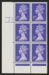 U305 (x974)  Harrison 27p violet phos.(ACP)   perf RE  Cyld. 1 no dot  U/M (MNH)