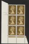 U339 (x985)  Harrison 34p ochre brown phos.(ACP)   perf RE  Cyld. 2 no dot  U/M (MNH)