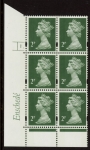 Y1668 (U85c) 2p TIII deep green. 2B Enschedé. PVA (white back) Cyld.1 dot blue fluor U/M (MNH)