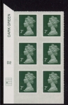 U2921  2p 2B deep green M16L  cyld. D2  grid position R3  C1  DLR  U/M (MNH)