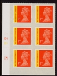 U3045 1st orange & yellow Recorded. MAIL   Cylinder D1D1 grid R1 C2 DLR  U/M (MNH)