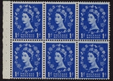 SB31 Crowns 6x 1d,  upright wmk. whiter paper. perf I   good perfs.U/M (MNH)
