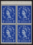 SB34a Crowns 4 x 1d,  whiter paper. sideways right wmk. perf AP good perfs.U/M (MNH)