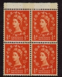 SB18 Crowns cream paper. blue phos 4 x ½d. wmk. sideways left perf AP. good perfs.U/M (MNH)