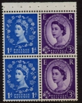 SB57 2 x 1d 2 x 3d crowns 9.5mm violet phos. wmk. right. perf AP2e. good perfs.U/M (MNH)