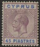 1923 Cyprus SG.99 45pi dull purple & ultramarine  U/M (MNH)