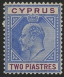 1904 Cyprus SG.65 2pi  blue & purple  U/M (MNH)