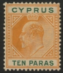 1904 Cyprus SG.61b  10pa  orange-yellow & green U/M (MNH)