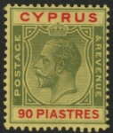 1924-8 Cyprus SG.117 90pi  green & red/yellow M/M