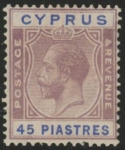 1924-8 Cyprus SG.116 45pi  purple & blue M/M