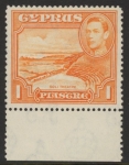 1944 Cyprus SG.154a 1pi orange Perf 13½ x 12½ U/M (MNH)