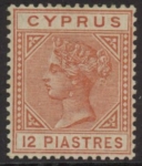 1886 Cyprus SG.22  12pi  orange brown. LM/M