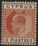 1903 Cyprus SG.57  12pi  chestnut & black. LM/M