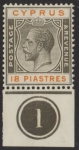 1923 Cyprus SG.98 18pi black & brown (multi script Wmk) . U/M (MNH)
