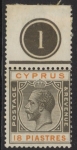 1923 Cyprus SG.98 18pi black & brown (multi script Wmk) . U/M (mounted on tab only)