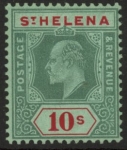 1908 St Helena SG.70 10s green & red/green M/M