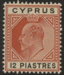 1906 Cyprus KEVII SG.69  12pi  chestnut & black  ' Multi Crown CA'  M/M