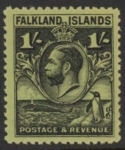 1929 Falkland Islands - SG.122 1/- black/emerald U/M (MNH)