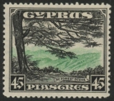 1934 Cyprus KGV SG.143 45pi  green & black  M/M