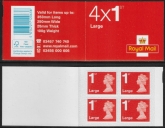 RB5  4 x 1st Large  Issued 2015 containing U3037 code MFIL MA15 SBP all upright.Walsall.