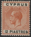 1913 Cyprus SG.82 12pi  chestnut & black M/M