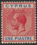 1912 Cyprus KGV SG.77   1pi rose-red & blue.  M/M