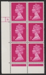 U111 (x930)  Harrison 3p bright magenta type 1 phos.(ACP)   perf RE  Cyld. 38 dot  U/M (MNH)