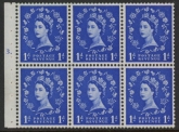 SB26 Edward Crown 6 x 1d,  upright wmk. perf I/eb  cyld. F3 dot(good perfs). U/M (MNH)