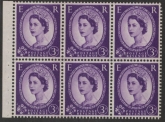 SB103 Crowns 6 x 3d. wmk upright. perf I (good perfs). U/M (MNH)