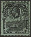 1912 St Helena SG.79  1/- black/green. fine used.