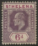 1911 St Helena KEVII SG67a  6d dull & deep purple . (ordinry paper). fine used.