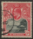1903 St Helena KEVII SG56  1d black & carmine. fine used.