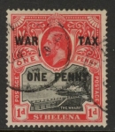 1916 St.Helena SG.87 KGV 1d +1d black & scarlet. fine used.