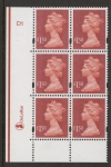 Y1746 (U487)  DLR £1.50 red  Cyld. D1  no dot.  U/M (MNH)