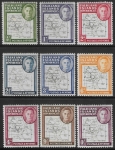 1946 Falkland Islands Dependencies SG. G9 -16 Maps set of 9 values (½d with dot in T variety).  U/M (MNH)