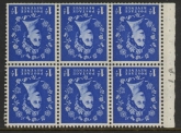 SB41a  6x1d 2B crowns. (blue phos.) wmk. inverted. perf I. (trimmed perfs).U/M (MNH)