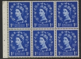 SB54 6x1d 2B crowns. (violet phos.) wmk. upright. perf I. (good perfs).U/M (MNH)