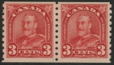 1931 Canada SG.309  3c scarlet imperf x perf 8½ horizontal pair u/m (MNH)