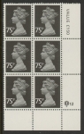 X1023 (UG130)  Questa 75p black Type I Perf14 Cyl. Q12 R20   U/M (MNH)