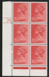 U97 (x929)  Harrison 2½p rose-red  phos.   perf RE  Cyld. 25 dot  U/M (MNH)