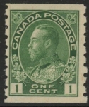 1912  Canada  SG.219  1c yellow-green  imperf x perf 8  U/M (MNH)