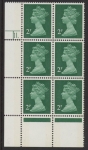 U80 (x849)  Harrison 2p green. FCP/PVAD. cyld 11 dot. phos 17.U/M (MNH)