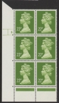 U280 (x963)  Harrison 22p yellow-green . ACP/PVAD. cyld. 6 dot .U/M (MNH)