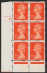 U281 (x964)  Harrison 22p bright orange-red . ACP/PVAD. cyld. 10 no dot .U/M (MNH)