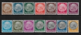 1933-41 Germany SG.494A-509A  President von Hindenburg. (mesh watermark) set 14 values U/M (MNH)