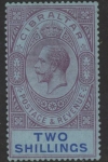 1924 Gibraltar SG.99  2/- grey-purple & blue/blue . watermark multi script CA. M/M