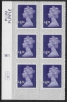 U2973a £4.20 deep violet  M21L cyld. W1 grid position R3 C2  SBP s/L  Walsall  U/M (MNH)